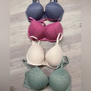 PINK Victoria Secret PUSH UP 32DD Bras- LOT OF 4
